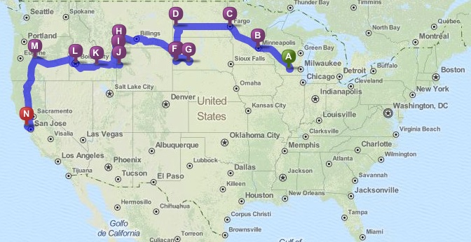 road trip map